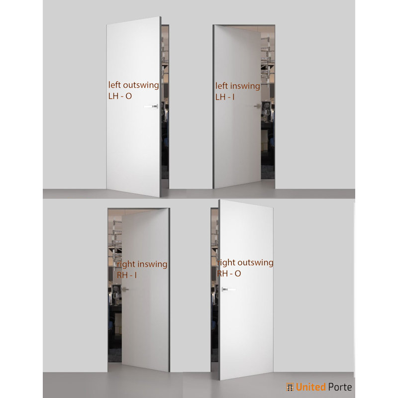 Porte standard en bois et bois massif apprêté, Blanc / argent, Droite, 24 po x 84 po