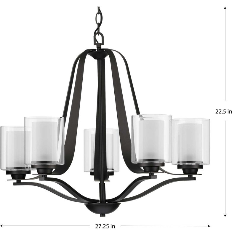 Annon 5 - Light Dimmable Classic / Traditional Chandelier, Black