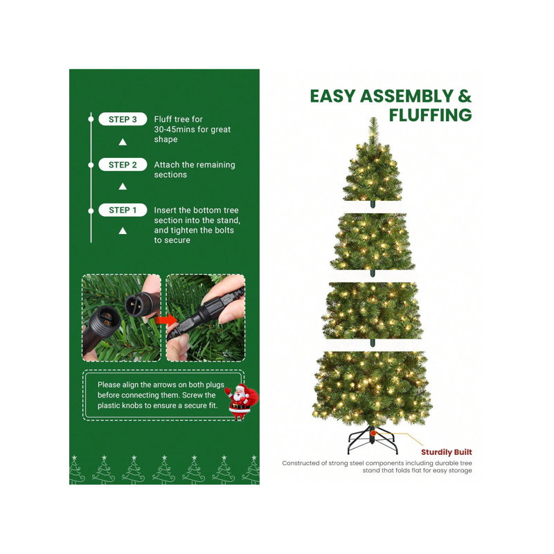 Lighted Artificial Christmas Tree, 8.99' H