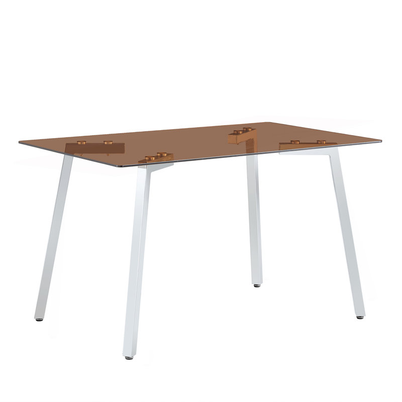 Modern Minimalist Dining Table for Restaurants and Living Rooms, with tempered glass tabletop and  metal legs,dinning table,dining room table