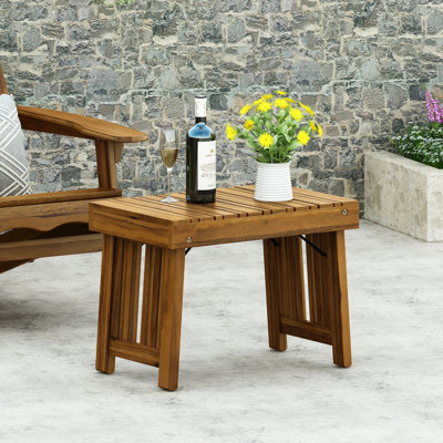 Table d'appoint pliable en bois - style lattes pour le décor, l 21,65 po x P 13,7 po x P 16,34 po, commodité, l 21,65 po, P 13,7 po, couleur