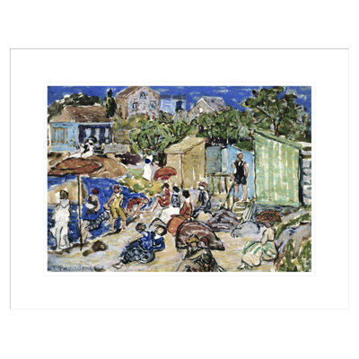 Peinture d'une scène de plage par Maurice Brasil Prendergast, impression giclée sur cadre