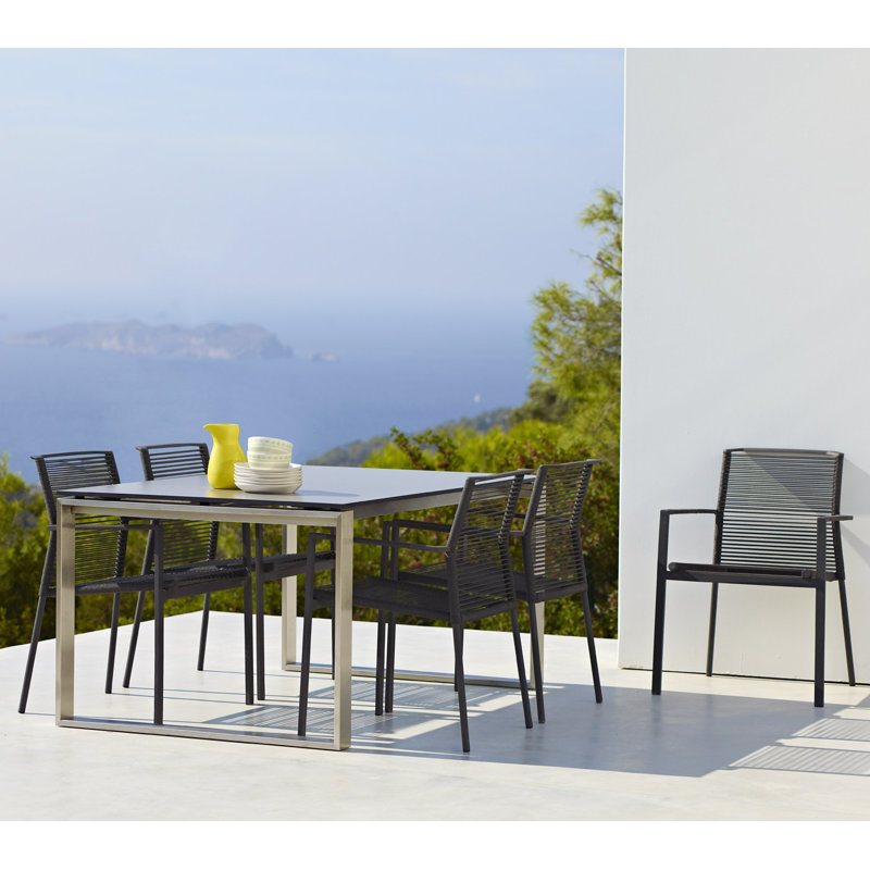 Edge Outdoor Dining Table, Basalt Gray