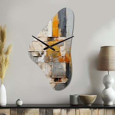 Horloge murale de forme abstraite, assemblage abstrait en forme de L de Lipford