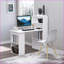 Bureaux, bureau à domicile moderne de 47 po avec tablettes de rangement à 6 niveaux | Blanc | Bois d'ingénierie