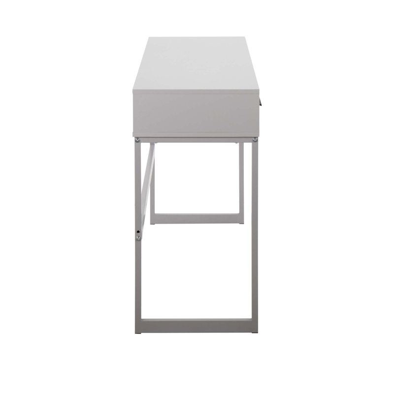 Console contemporaine en métal et en bois avec deux tiroirs pour un rangement dissimulé et un design élégant, pour les intérieurs modernes.