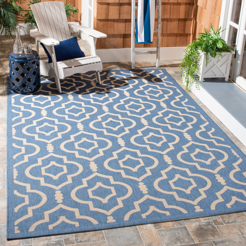 Herefordshire Performance Geometric Indoor/Outdoor Area Rug, Rectangle 4' x 5'7"