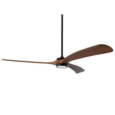 Ventilateur de plafond en bois massif de 72 pouces avec lumière DEL intégrée