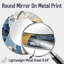 Gold Constructing Blue Realms I - grand miroir de formes abstraites, miroir mural décoratif rond moderne, impression d'art en métal-97182937
