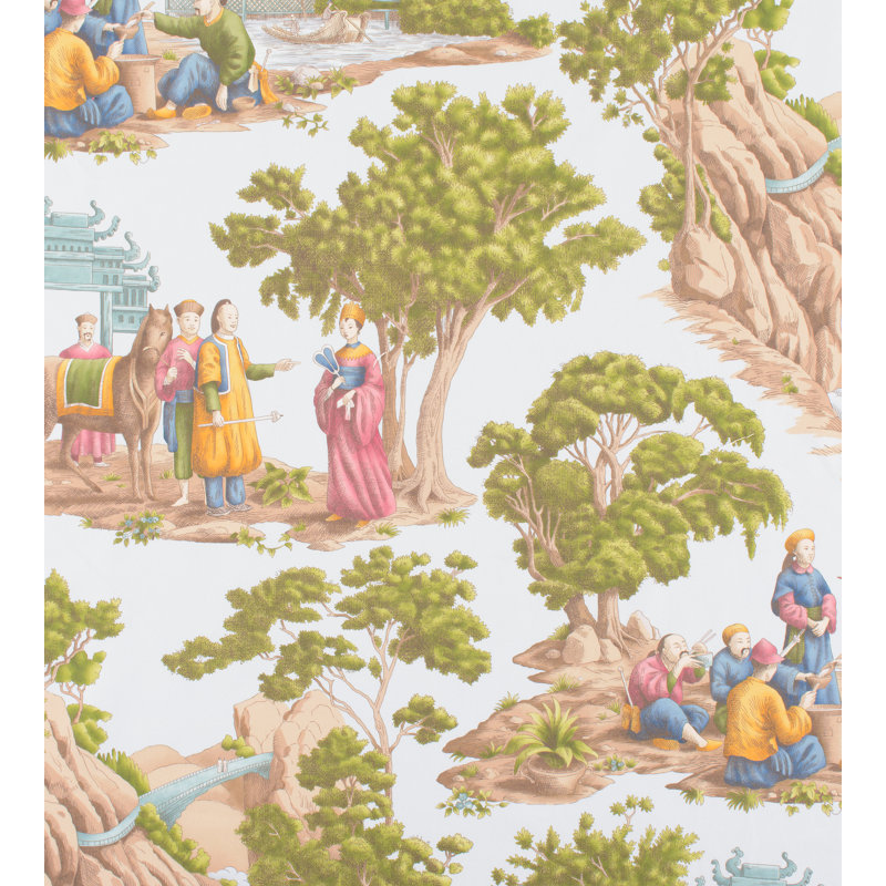 Manor Suite Mandarin Toile Fabric, Sky