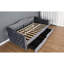 Lit de jour gris rembourré avec rangement - aucun sommier nécessaire, soutien du dos de style Mid-Century et rangement supérieur, taille, requis, design confortable