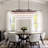 6 Light Dimmable Retro Rectangle Crystal Chandelier For Dining Room