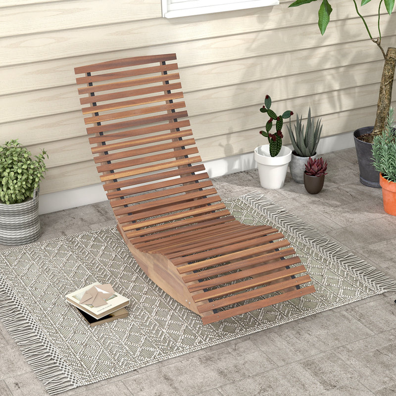 Chaise berçante en bois massif Colicia