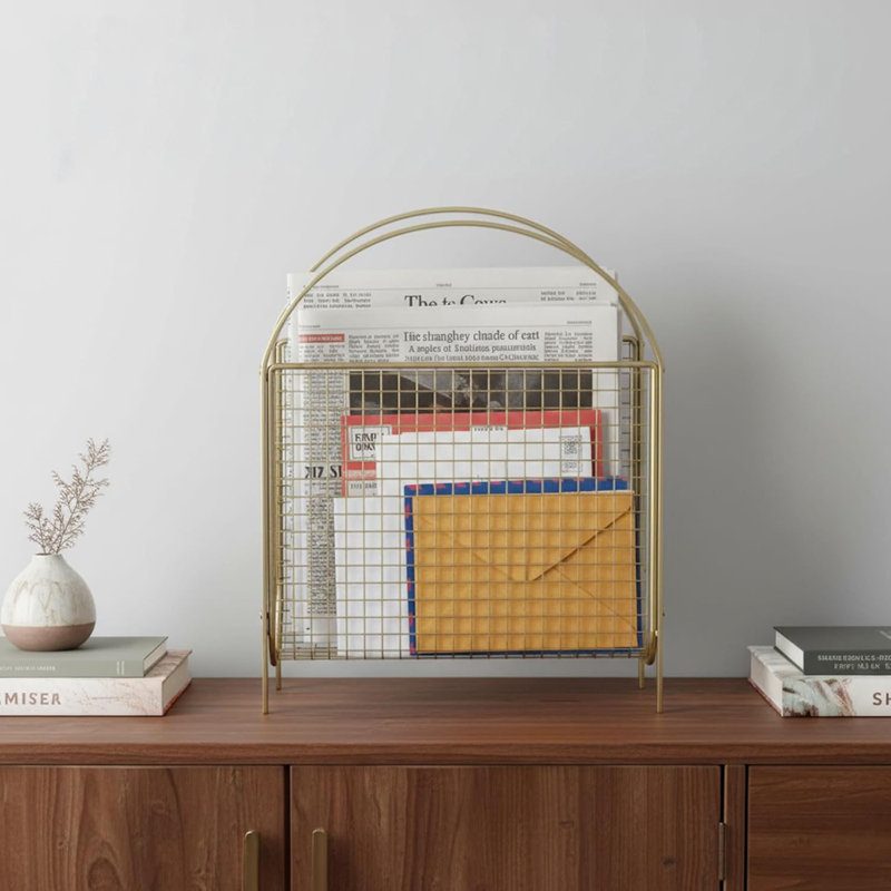 Cean Metal Free Standing Magazine Rack