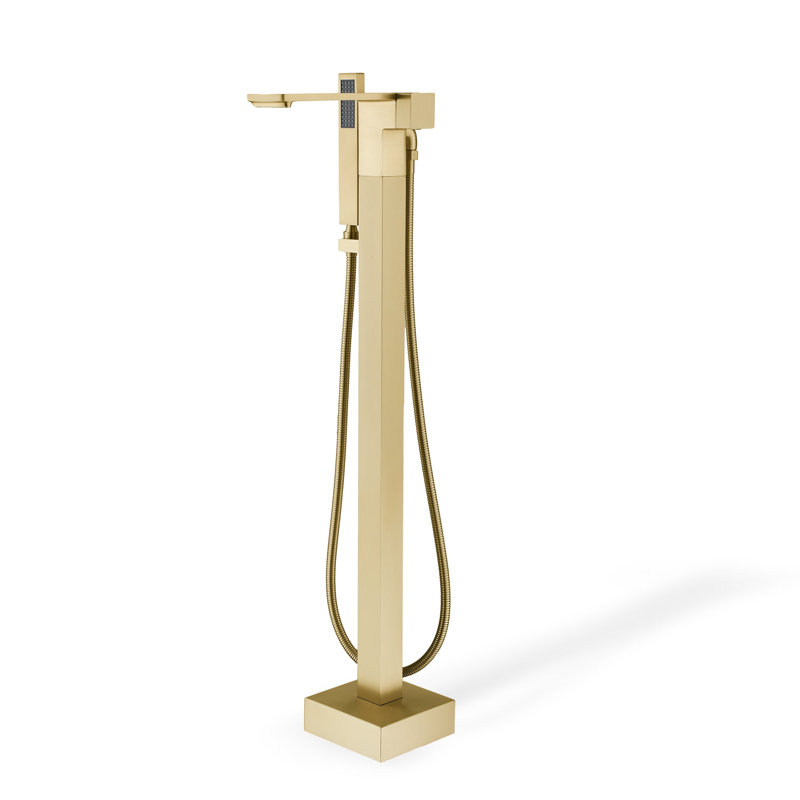 Single Handle Floor Mounted Freestanding Tub Filler with Diverter, Chrome