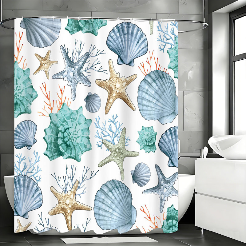 Shower Curtains with Hooks Included
