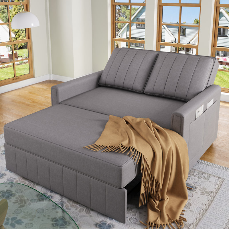 2 Seater Linen Sofa Bed