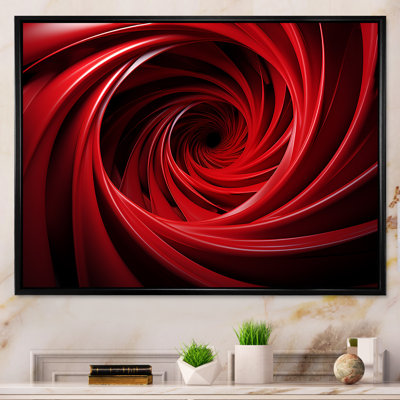 Red And Black Abstract Spiral Dreamscape - Abstract Spirals Wall Art