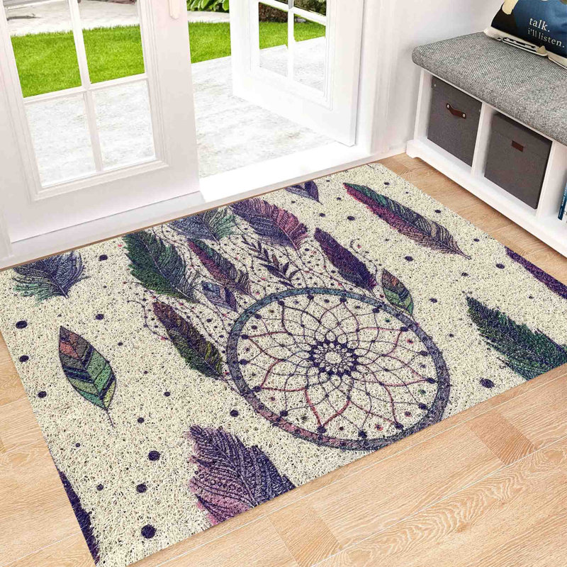 Dream Catcher Lavender Beige Non-slip Durable Absorbent Welcome Door Mat