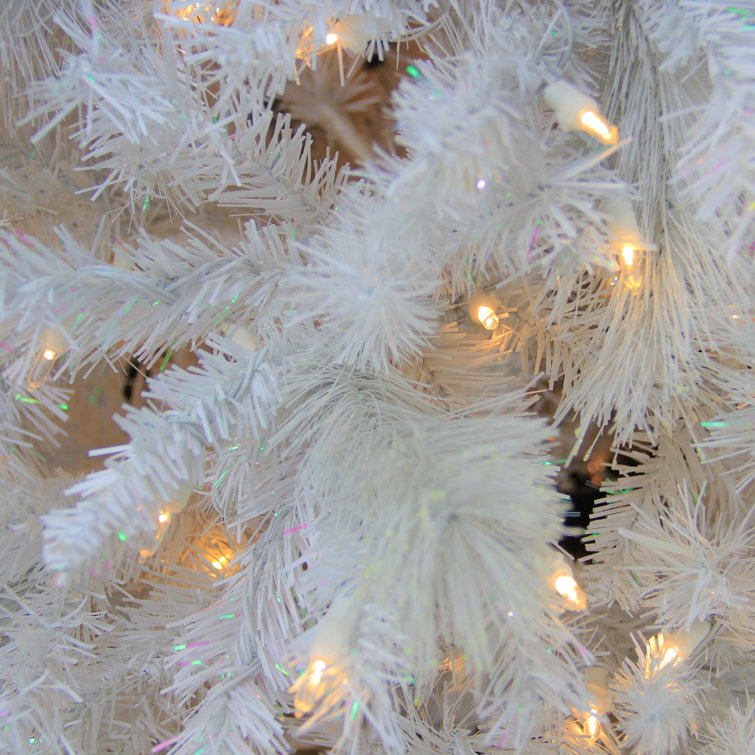 Northlight 7.5' Pre-Lit Medium White Iridescent Pine Artificial Christmas Tree - Multi-Color LED Lights 31752257