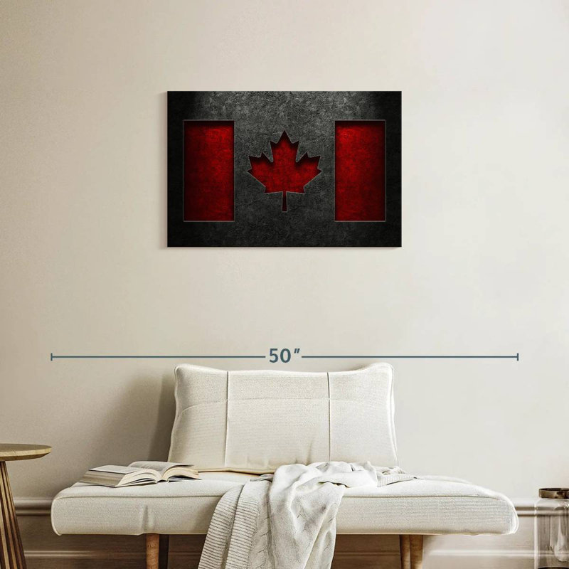 Borges Canadian Flag Stone Texture, 20" H x 30" W