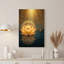 «Golden Glowing Lotus Flower Reflection In Dark Water», art mural sur toile-133545614