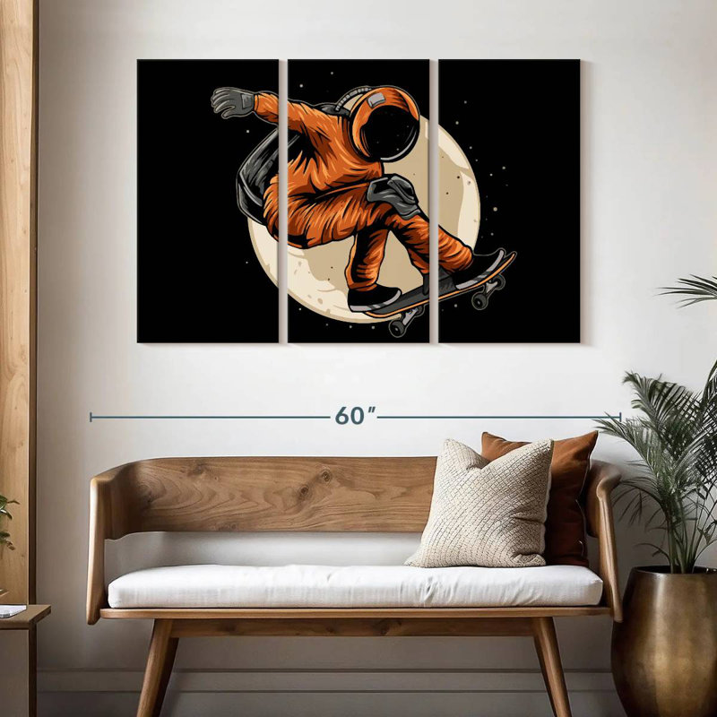 Space Skateboarding, 32" H x 50" W