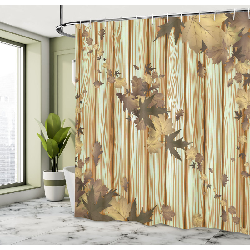 Ensemble de rideau de douche et crochets Autumn, H 69 po x l 70 po, Terre pâle