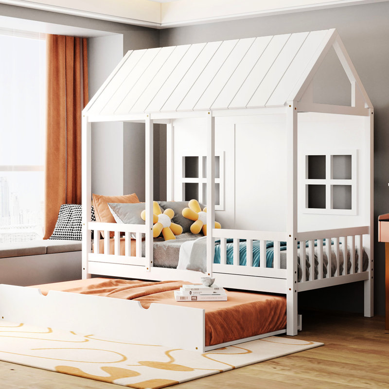 White Twin Size Wooden Daybed With Trundle - Versatile And Elegant Modern Functional