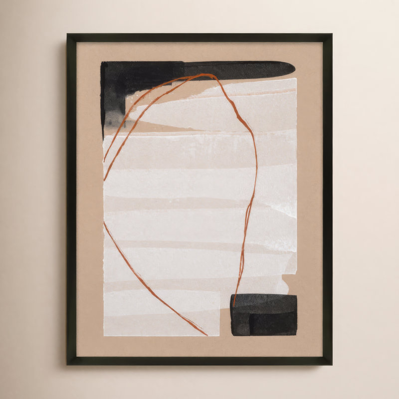 Orange Is The New Black 4 Painting by Andrea Stokes, 50" H x 40" W x 1.25" D, Black Wood