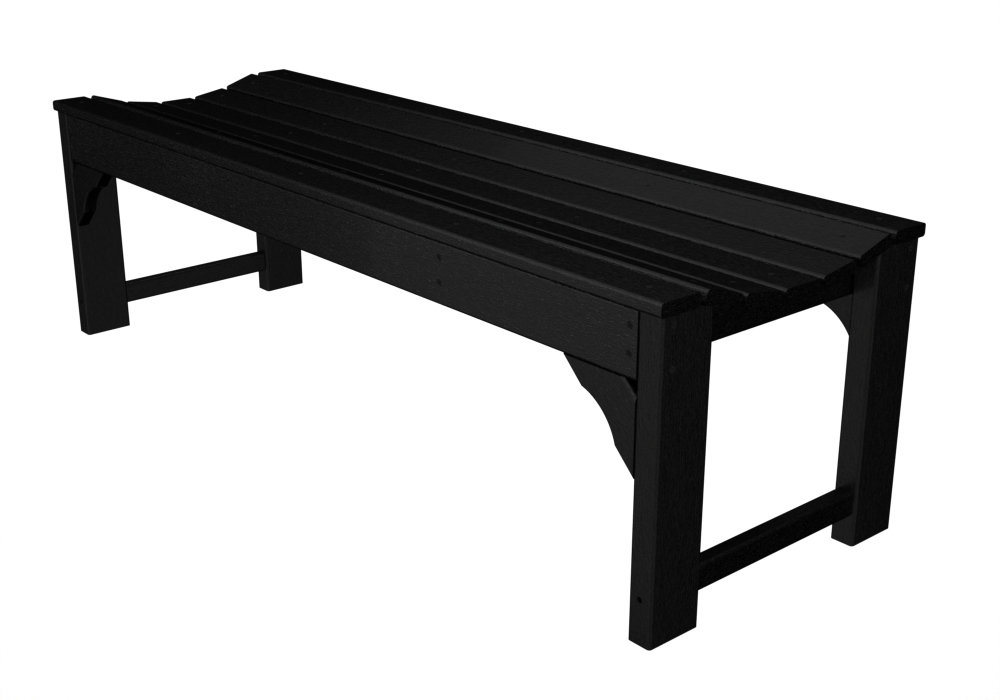POLYWOOD® Traditional Garden 60" Picnic Bench, Black, 60"