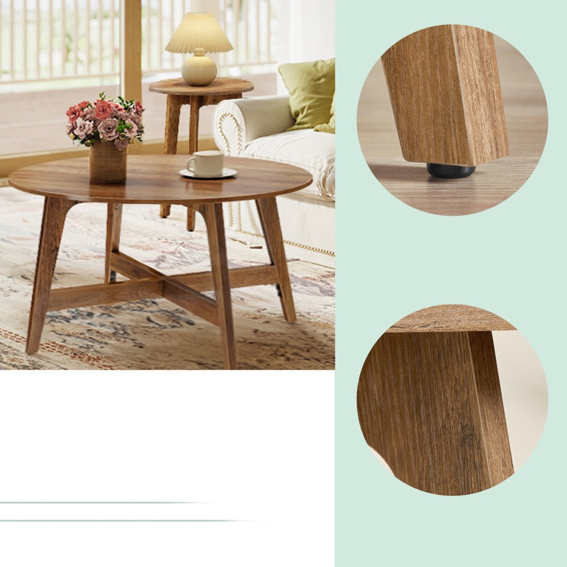 Table basse l 31,5 po pour salon, Brun miel