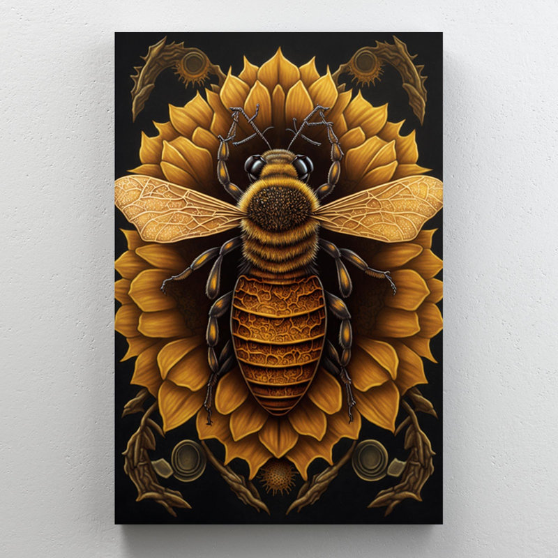 «Sunflowers And Bee», impression sur toile tendue, H 36 po x L 24 po x l 1,25 po