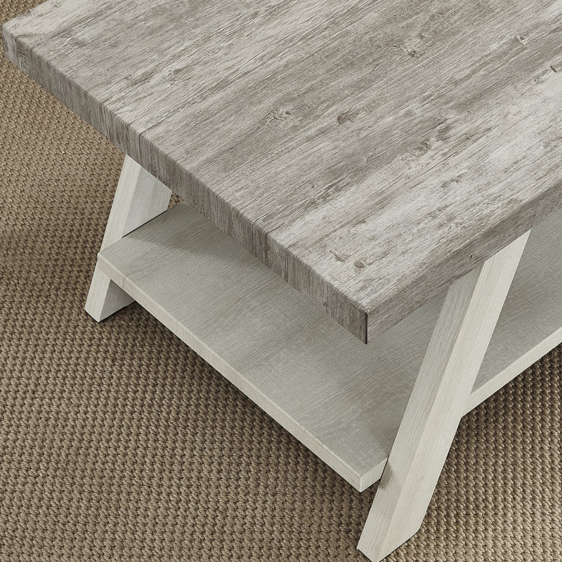 Table de bout Athens, H 23 po x l 22 po x P 24 po, Gris, Blanc