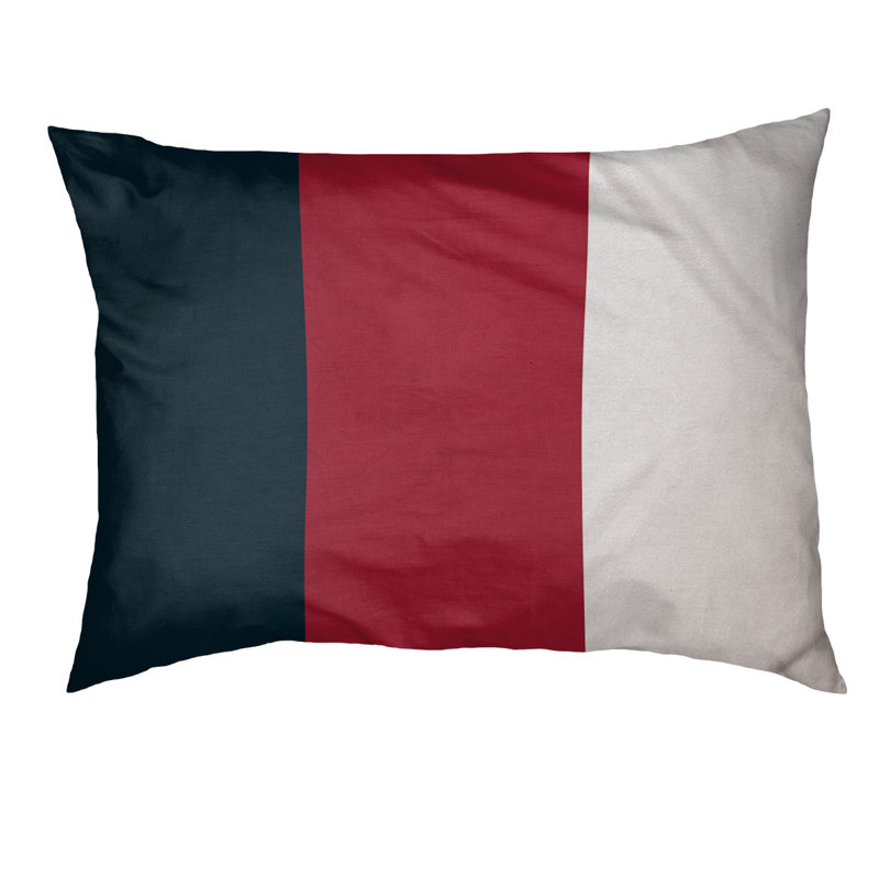 Coussin Arizona, Petit (l 28 po x P 18 po x H 6 po), Noir / Rouge / Blanc