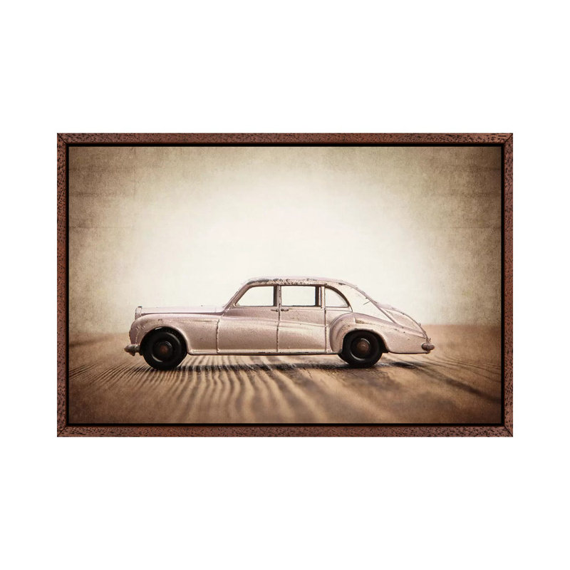 Rolls Royce - Print on Canvas, 66.04 cm H x 45.72 cm W, Classic Brown Wood Framed
