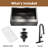 33" L x 22" W Farmhouse Kitchen Sink with Faucet, Stainless Steel Grid-95993438