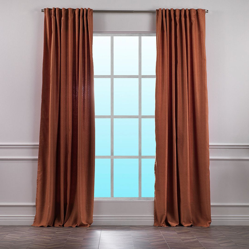 Blackout Single Curtain Panel, Brick, 260cm Width x 265cm Drop