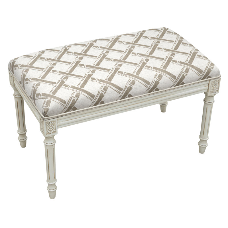 Barlet Linen Blend Upholstered Bench, Taupe