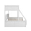 Lit simple superposé au-dessus de grand lit simple avec armoires de rangement et ports USB-114728141