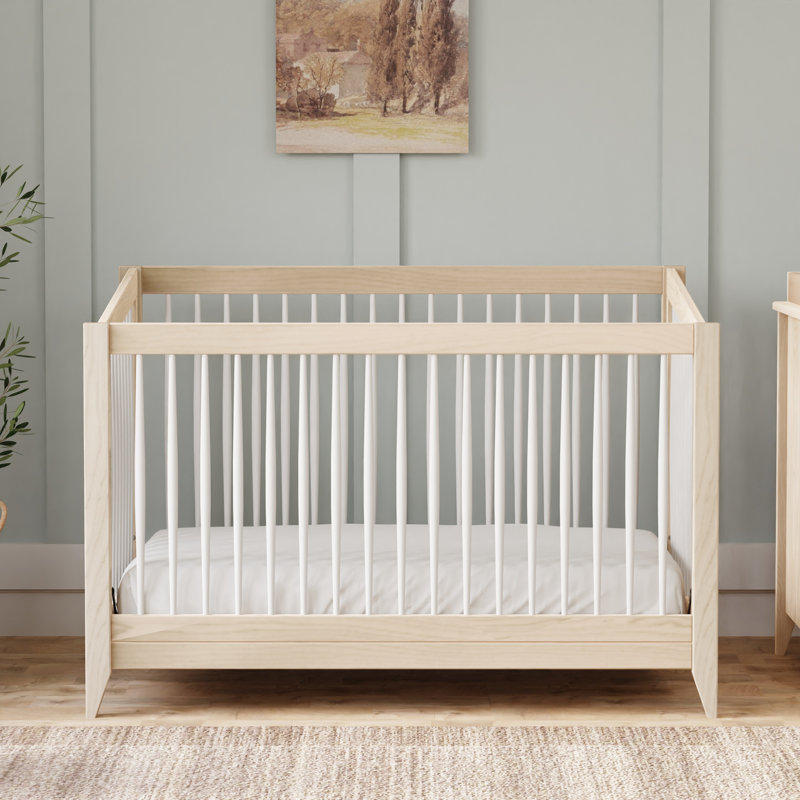 Washed Natural and White Pine 4-in-1 Convertible Crib