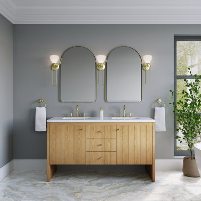 Hudson 60 " W Freestanding Standard Free Standing 2 Double Vanity Bathroom Vanity With Top