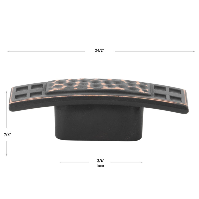 Oversized 2 1/2" Length Rectangle Knob, Oil Rubbed Bronze