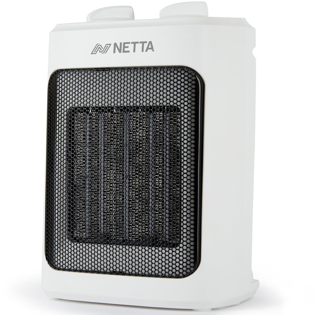 NETTA 2000W Mini Fan Heater with Adjustable Thermostat, 3 Heat Settings & Carry Handle