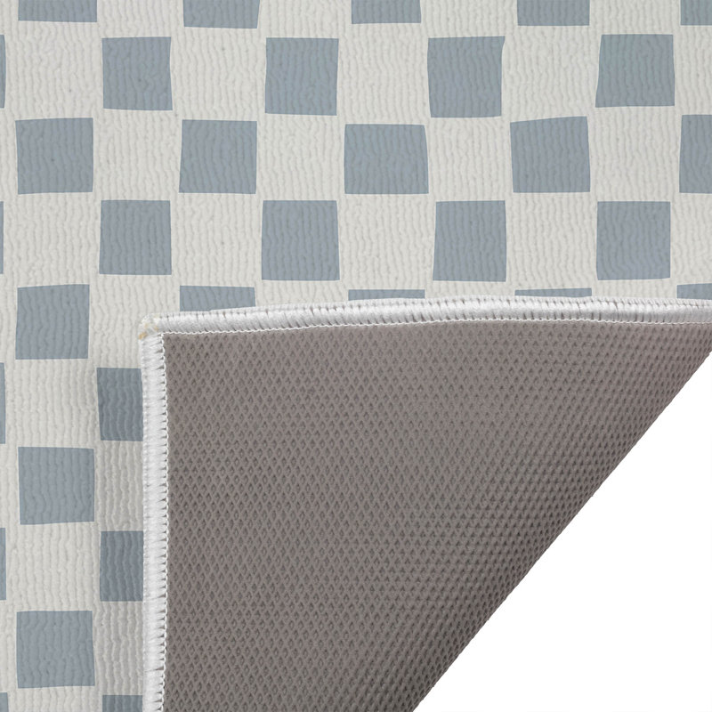 Checkered Absorbent Non-Skid Rectangular Toilet Mat