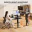 Bureau assis-debout électrique de 119 cm (47 po), réglable en hauteur, avec support pour écran, éclairage DEL RVB et multiprise intégrée, plateau en fibre de carbone, idéal pour le télétravail ou les jeux vidéo.-1722577269