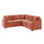 81,9 po, en forme de L, orange, lit modulaire, rangement dissimulé, tissu chenille coulissant, coussins douillets, conception ergonomique, espaces de vie multifonctionnels décoratifs en chenille douce, assemblage simple, espaces-137829956