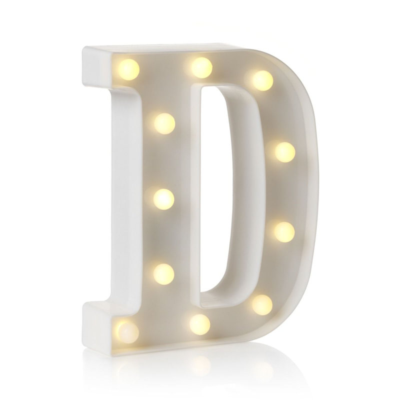 Klehm LED Alphabet Light Up Letters and Numbers, D