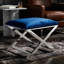 Repose-pieds en velours bleu 23 po X Bench