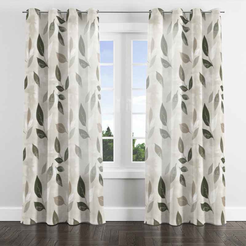 Rideaux en velours Floral, L 52 po x L 120 po, Œillets argentés